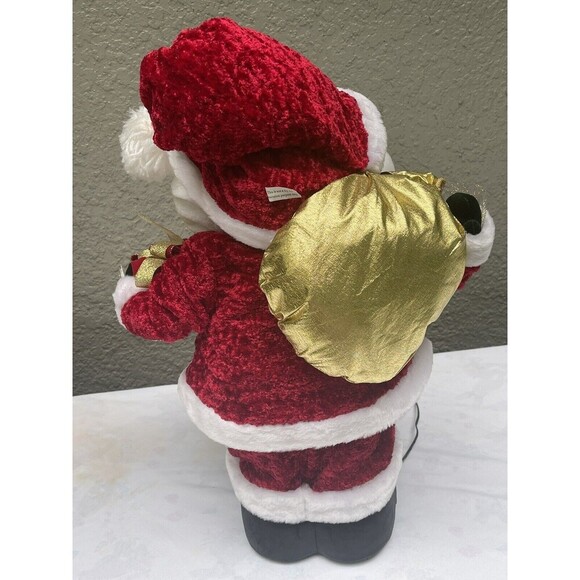 VTG Holiday Seasons Fiber Optic Santa 22” Toy Bag Lights Up Multi Color Tested - Picture 3 of 16